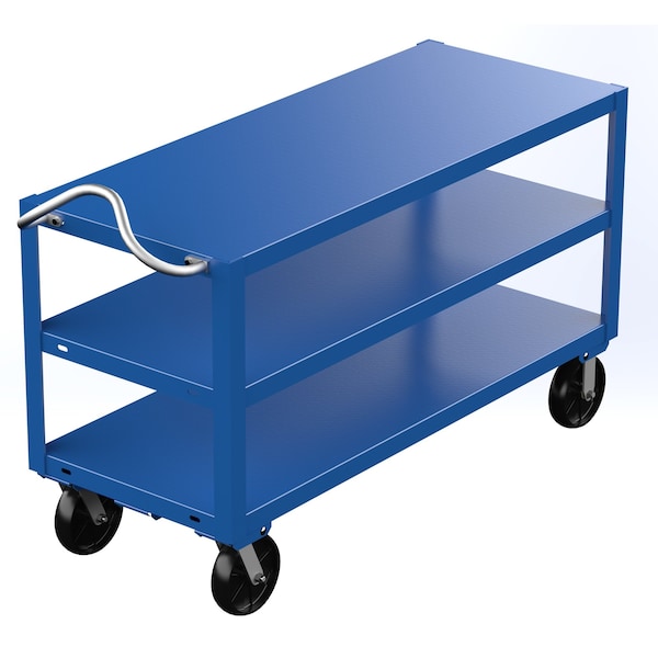 Vestil Heavy Duty Ergo Handle Cart, Steel, 4000 lb Load Capacity, 3 Shelves, 72" L, 24" W DH-PH4-2460-3 - main